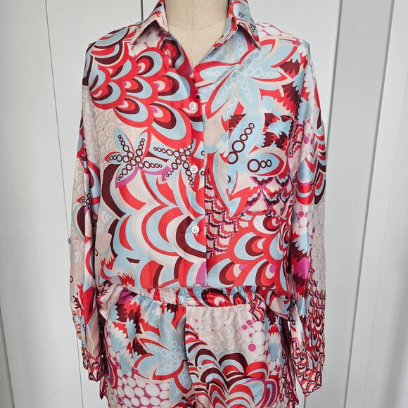 Zara Matching Printed Blouse + Shorts - Picture 4 of 7